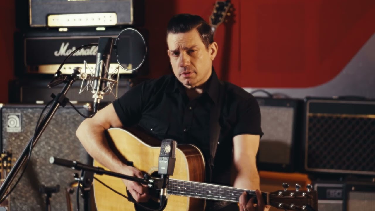 Christopher Ryan Grant singing a medley of Johnny Cash songs in the studio