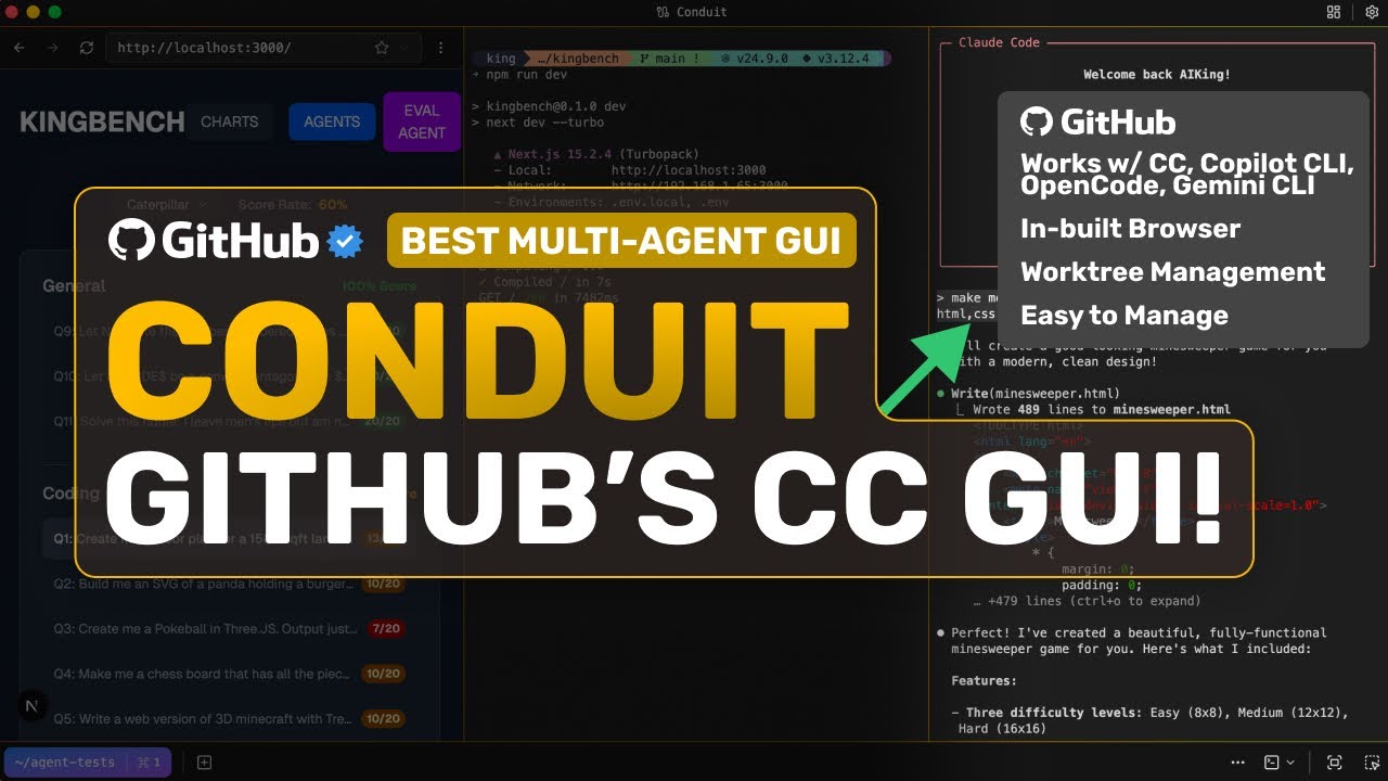 Github's Conduit GUI: This NEW Claude Code, Gemini CLI GUI by Github Team is CRAZY!