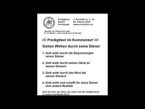 03.02.2019 - Gottes Wirken durch seine Diener