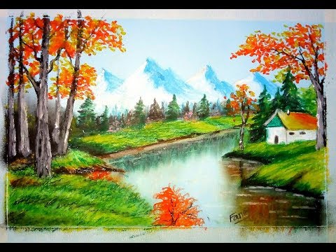 A Unique beautiful landscape drawing in 2019|| Oil pastel Drawing Tutorial For Beginner Video