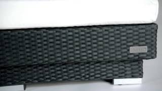 OUTFLEXX Sonnenliege, creme/weiß, schwarz, Polyrattan, 200x80x37,5cm, inkl. Polster, Rückenlehne 4-stufig verstellbar