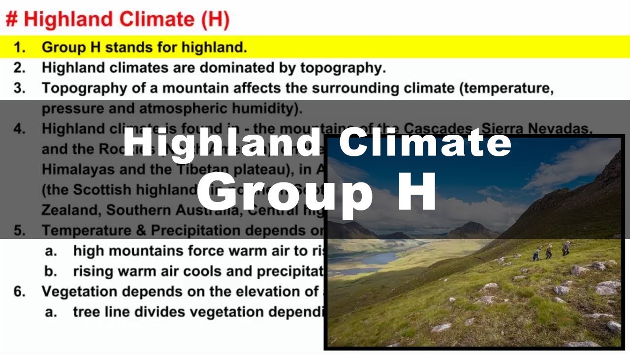 Koppen Scheme - Highland Climate (H) | UPSC IAS Geography