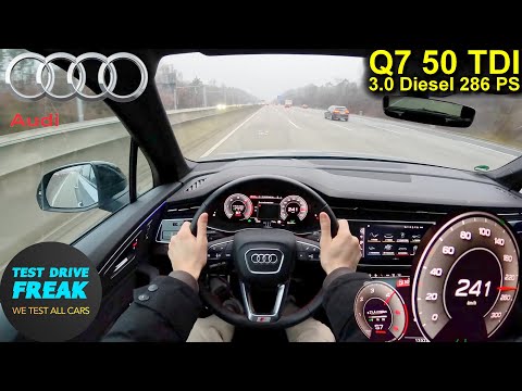 2025 Audi Q7 50 TDI quattro (286 PS) TOPSPEED POV 🚙 Autobahn Drive | No Speed Limit |
