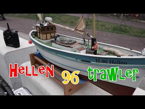 british RC trawler boat Artesania Latina  "H.96 Hellen" with catch