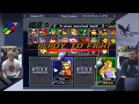 Super SmashNest 7 Top 8 Losers - Nikabod (Fox) + CACAW | Foos Jr. (Sheik) - SSBM