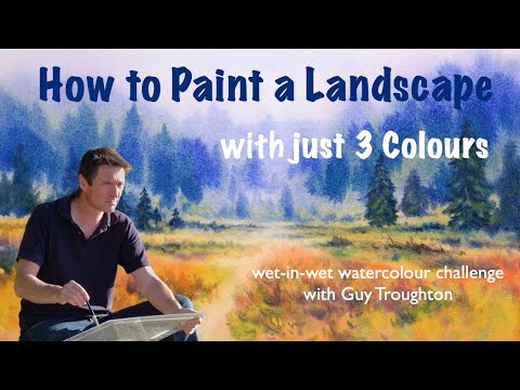 How to Paint a Watercolour Landscape with just Three Colours (Beginner Friendly)