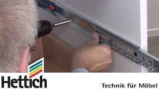 Mounting of ball-bearing full extension runners: Do-It-Yourself with Hettich