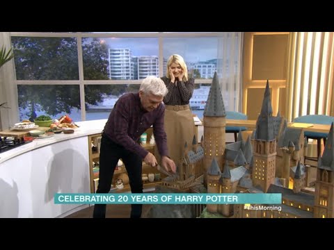 Cutting the Harry Potter's Hogwarts Cake by Michelle Wibowo on ITV This Morning