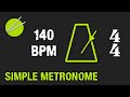 140BPM (4/4) Visual Metronome / Click Track - Beginner Drums