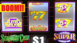 My BIGGEST WIN EVER on Aztec Treasure + Straight Cash generic Cash Machine slot play!
