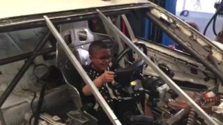 Grandson testing the 24 Hours of Lemons race car