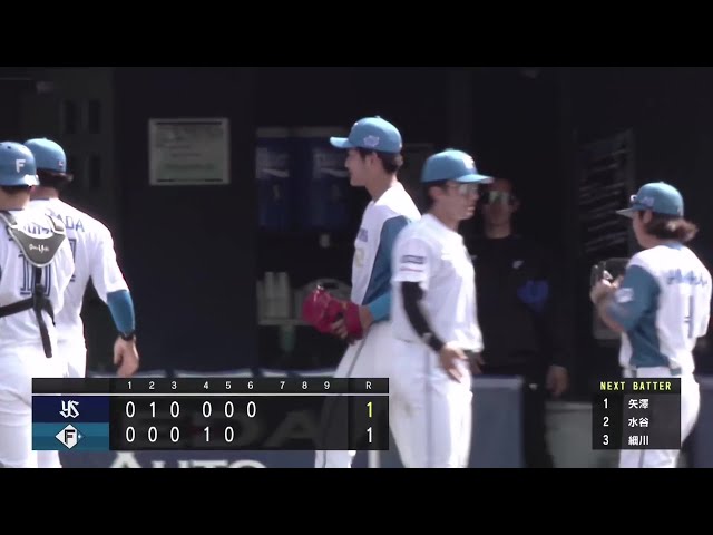 【팜】파이터즈·시미즈 오유키 공식전 첫 등판은 끈기의 투구로 1이닝을 무실점으로 억제한다!! 2025년 5월 7일 홋카이도 일본 햄 파이터스 대 도쿄 야쿠르트 스와로즈