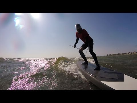 First SUP Downwind Go Foil Attempt