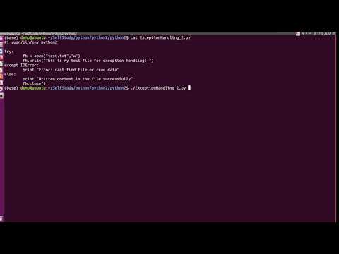 Python2 Exception Handling Try Except Ioerror