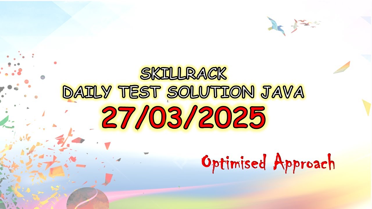 SkillRack Daily Test Java Solution | 27/03/2025 #skillrack #coderack