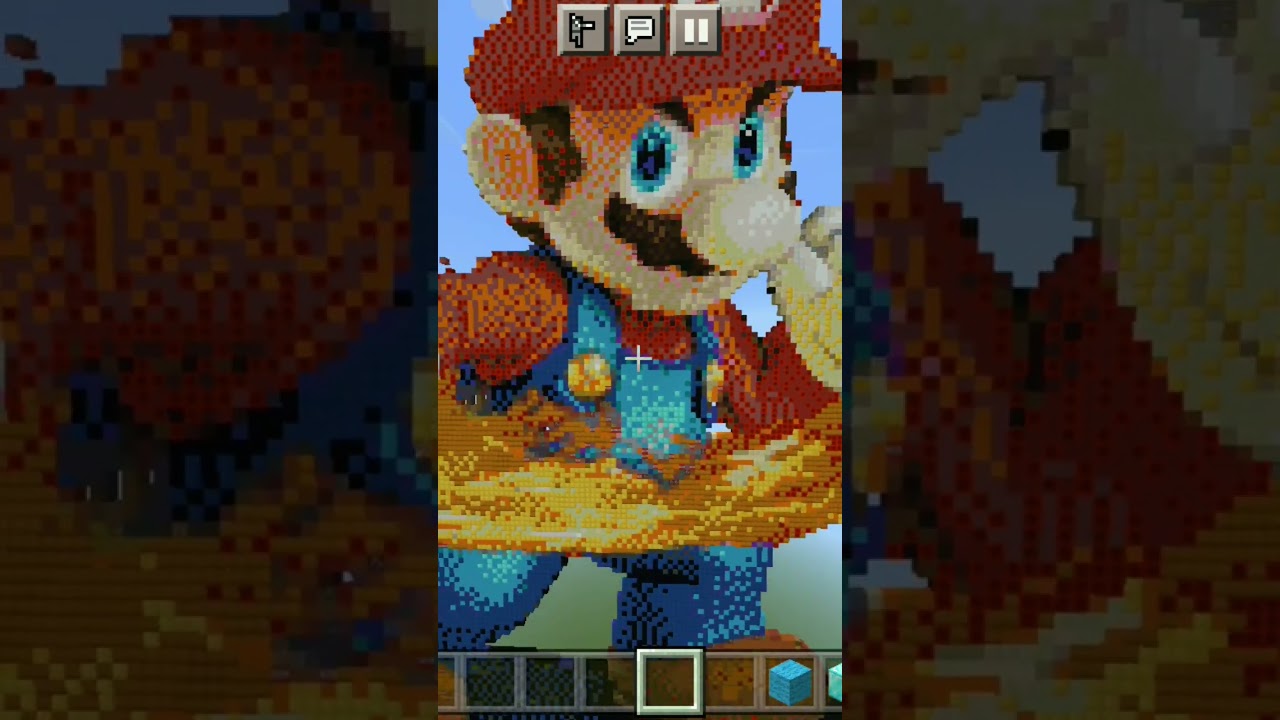 My first Pixel art in Minecraft | Super Mario #shorts #minecraft