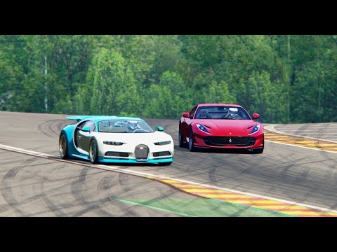 Bugatti Chiron vs Ferrari 812 Superfast - Spa