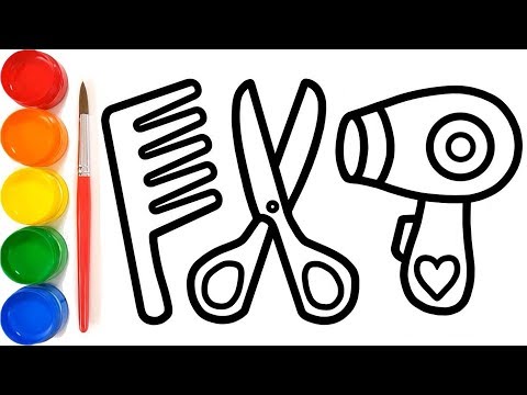 Learn color while painting hair accessories with gouache for kids - Coloring and drawing for kids Video