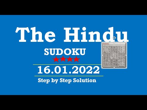 How to Solve 4 Star Hindu  Sudoku Jan 16, 2022 - 4 Star - Step By Step Solution