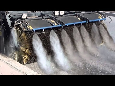 Most Satisfying Modern Technology Street Sweeper Machine, Fastest Road Construction Clean Equipment