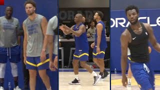 Golden State Warriors intense Day 1 Training Camp [Chris Paul, Steph Curry, Wiggins]