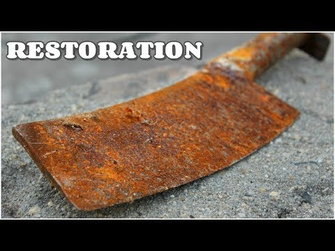 Rusted Meat Cleaver RESTORATION - Too Rusty
