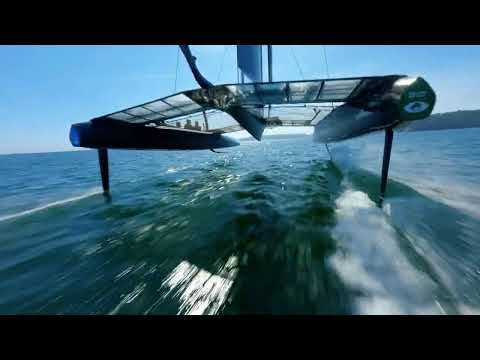 SailGP Plymouth 🇬🇧 | Under the boat FPV Drone Shot