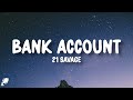 21 Savage Bank Account Lyrics
