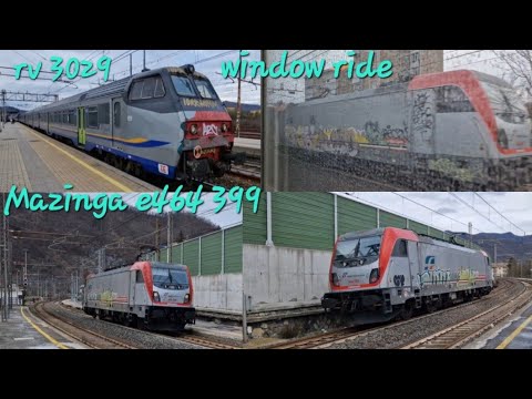 WINDOW RIDE REGIONALE VELOCE 3029 MAZINGA E464 ARQUATA SCRIVIA / RONCO CON MARCIA PARALLELA LIS E494