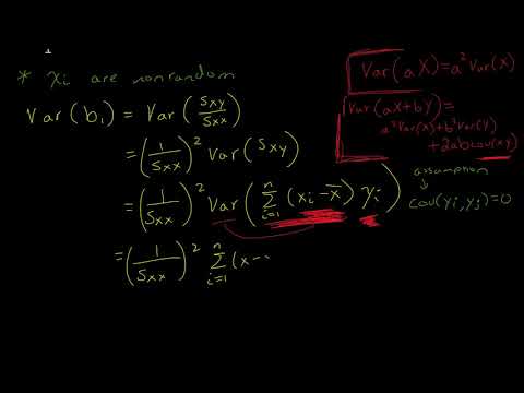 Least Square Estimators - Variance of Estimators, b0 and b1, Proof