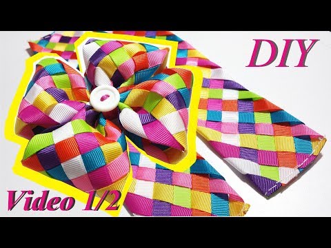 Como Hacer Lazos 🎀 DIY #100 Lazo con Cinta Tejida Parte 1 Tutorial