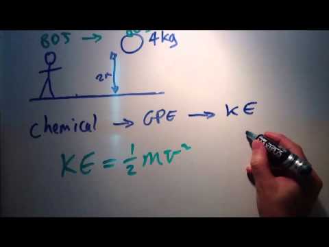 Part of a video titled Using the KE formula to find velocity - YouTube