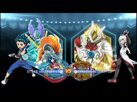 Strike Valtryek Vs Spyzen Requiem | Valt Vs Red Eye | Beyblade Burst App Gameplay