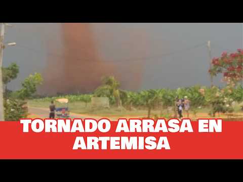 TORNADO sorprende a POBLADORES de ALQUÍZAR, en Artemisa: se REPORTAN varios DAÑOS