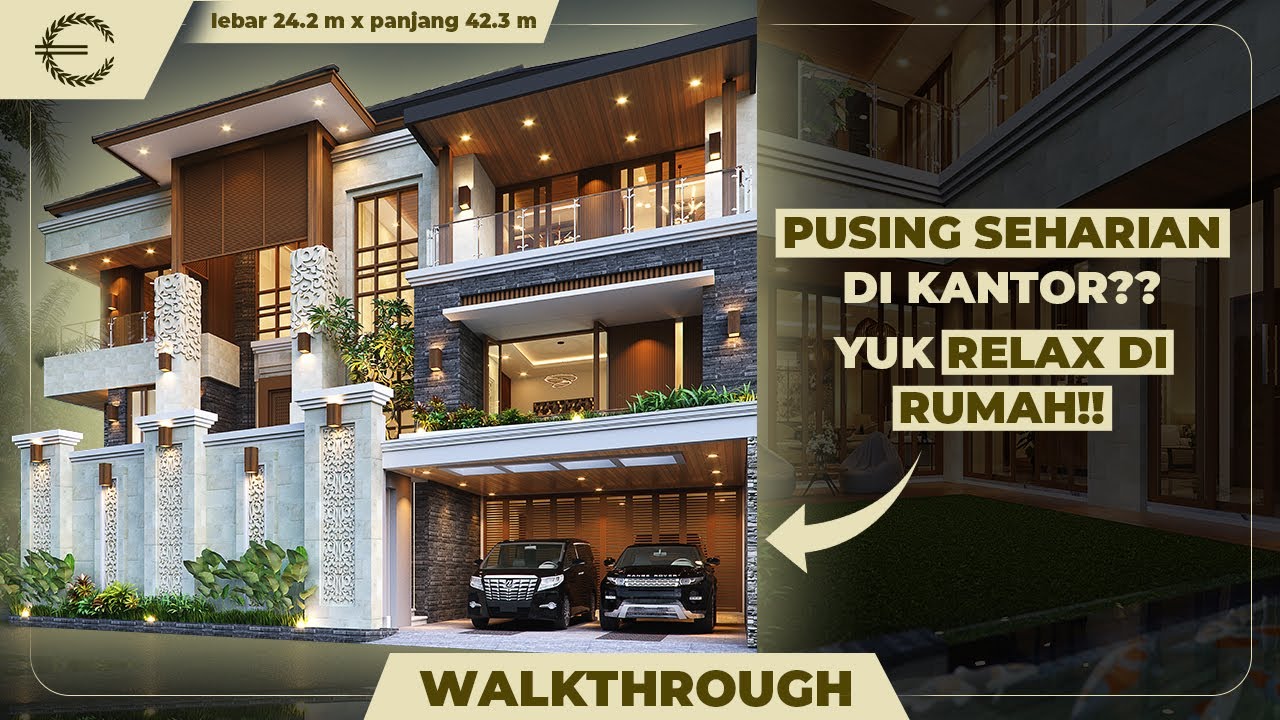 Video 3D Desain Rumah Villa Bali 3 Lantai Bapak NGH 1185