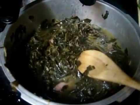 57 Cooked Collard Greens with Neck bone in Pressure...