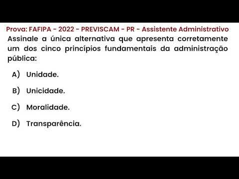 198- Prova de concurso público : FAFIPA - 2022 - PREVISCAM - PR - Assistente Administrativo