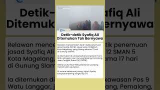 DETIK-DETIK EVAKUASI: Syafiq Ali Ditemukan Meninggal di Jurang Gunung Slamet!