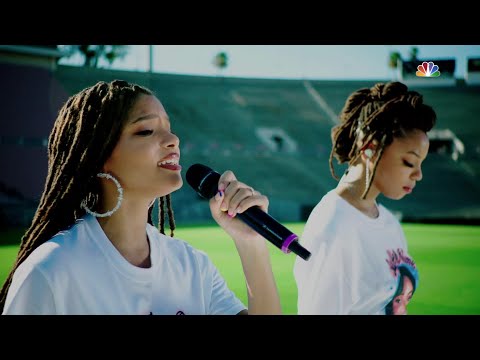 Chloe x Halle perform National Anthem ahead of 2020 NFL Kickoff Game