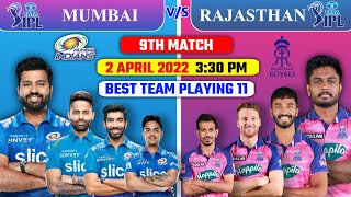 TATA IPL 2022 ~ MI vs RR playing 11 2022 | rajasthan royals vs mumbai indians playing 11 | RR vs MI