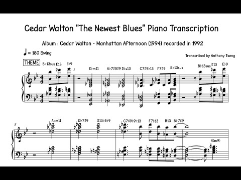 Cedar Walton "The Newest Blues" Piano Transcription