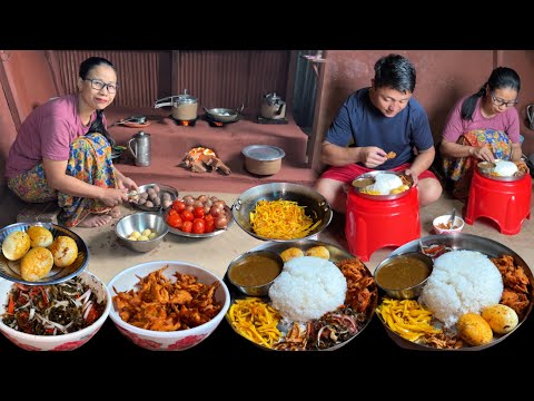 Healthy Veg Thali Recipe || Darjeeling Village Thali Recipe - Nepali Couple Cooking in Village