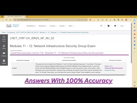 Modules 11 - 12: Network Infrastructure Security Group Exam (Answers) | Atul Gupta