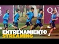 Entrenamiento del FC Barcelona previo al partido con el Valencia CF