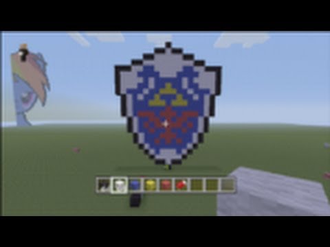 Minecraft 360 Edition: Legend Of Zelda Hyrule Shield Pixel Art Tutorial
