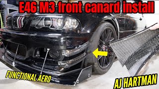 BMW E46 M3 Racecar aero install - AJ hartman Front canards - Rivnut Tool review and long term usage