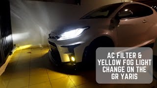 YELLOW FOG LIGHT & NEW AC FILTER FOR THE GR YARIS