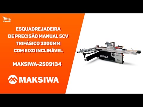 Esquadrejadeira de Precisão Manual 5CV Trifásico 3200mm com Eixo Inclinável e Riscador Black Edition - Video