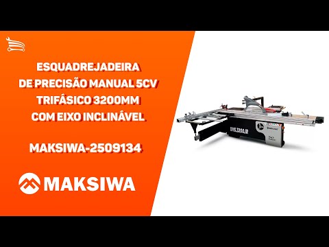 Esquadrejadeira de Precisão Manual 5CV Trifásico 3200mm com Eixo Inclinável e Riscador Black Edition MAKSIWA-BMS3200IR-M - Video