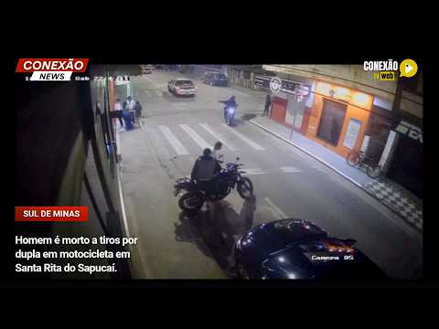 Vídeo: Homem é morto a tiros por dupla em motocicleta em Santa Rita do Sapucaí.